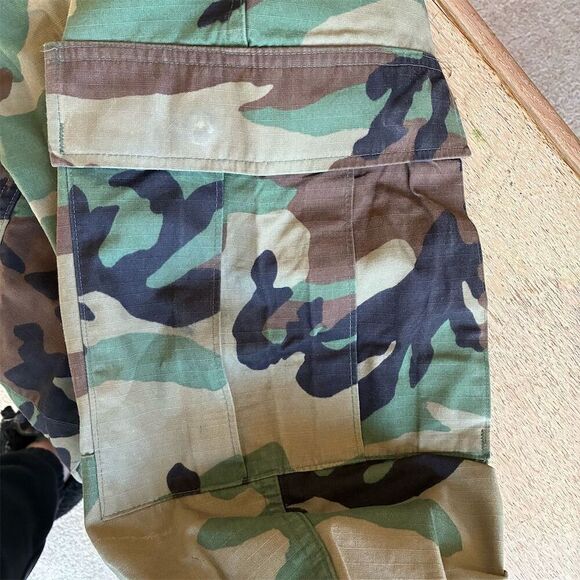 Vintage 90s Men's Camo Military Jacket and Pants Size S Button-Up Short Length - Picture 10 of 15